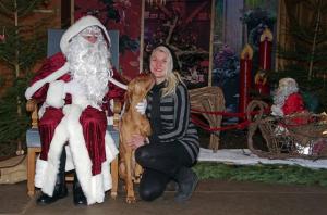 Visiting Santa Claus. 