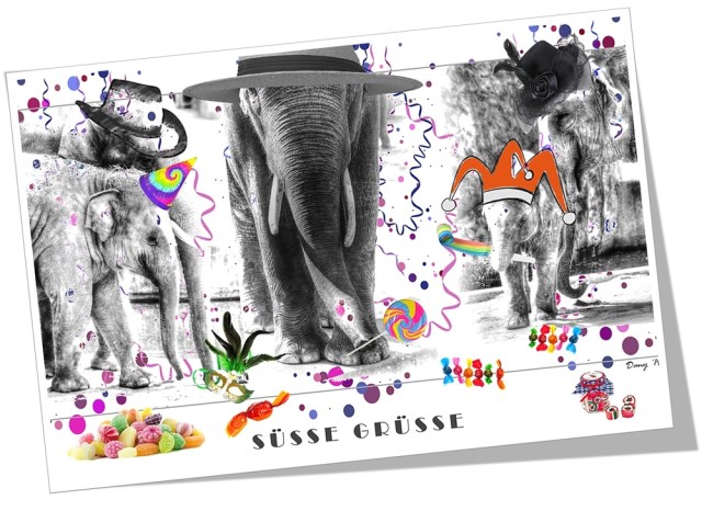 Meine Gäste danach. Mit meinen Hüten!/My guests after you left. With my hats!