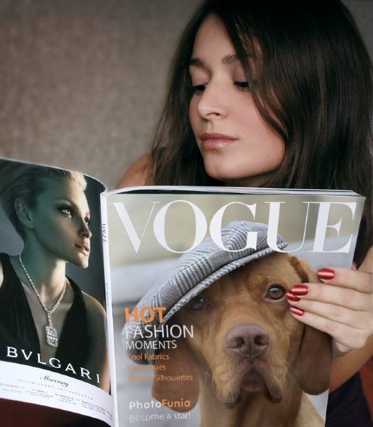 Die neueste Ausgabe der VOGUE mit mir als Titelbild./My picture as VOGUE title.