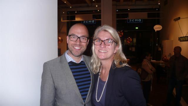 Mit Huffington Post- Chefredakteur Sebastian Matthes./With Huffington Post chief editor Sebastian Matthes.